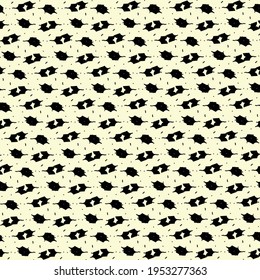 Black spots or splashes on the white surface. A pattern for thin textiles.