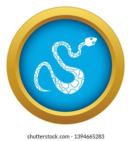 Black spotted snake icon blue vector isolated on white background for any design