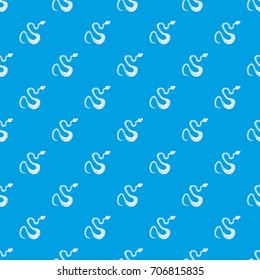 Black spotted snake pattern repeat seamless in blue color for any design. Vector geometric illustration