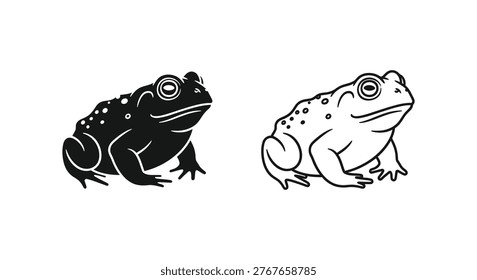 Black Spotted Toad Frog Illustration Design Vector
