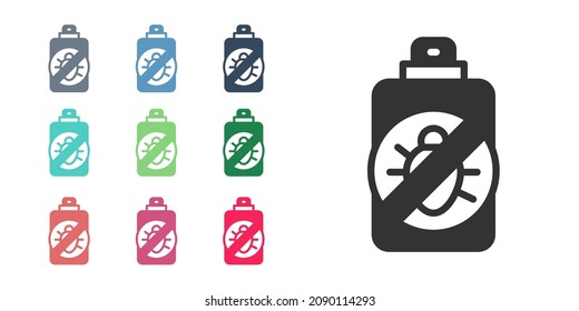 Black Spray against insects icon isolated on white background. Set icons colorful. Vector