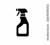 Black Spray Bottle Icon Isolated Cleaning Supplies Housework Sanitation