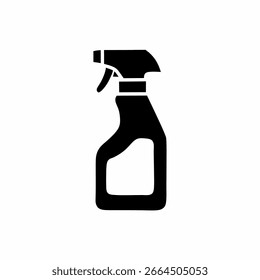 Schwarzes Spray Flaschensymbol isolierte Reinigung Zubehör Hausarbeit Sanitäranlagen