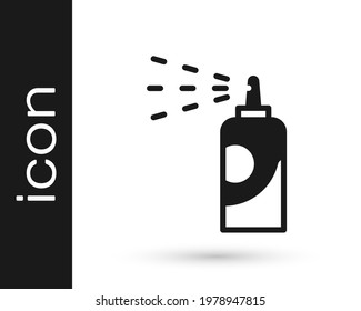 Black Spray Can For Hairspray, Deodorant, Antiperspirant Icon Isolated On White Background.  Vector