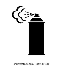 Black spray can icon on white background