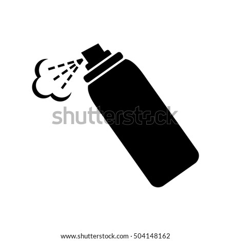 Black spray can icon on white background