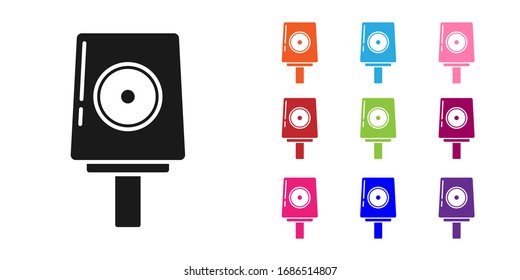 Black Spray can nozzle cap icon isolated on white background. Set icons colorful. Vector Illustration