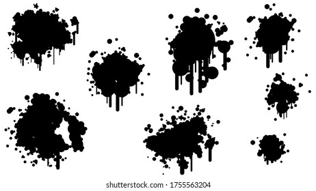 Pincel de objeto vectorial de elemento de ranura de pintura para spray negro
