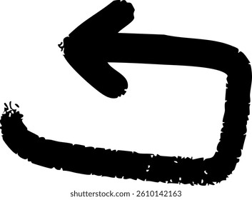 Black spray paint arrows on a white background. Hand drawn style arrows for design element. Vector illustration.