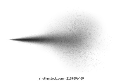 Black spray paint, atomizer or deodorant splash, sprayer effect isolated on white. Vector texture.