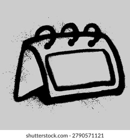Black Spray Paint Desk Calendar Icon Stencil Graffiti