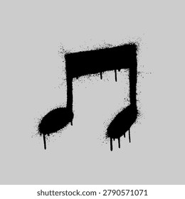 Black Spray Paint Double Musical Note Stencil Graffiti