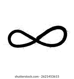 Black Spray Paint Graffiti Infinity Symbol with Spray Texture