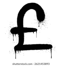 Black Spray Paint Graffiti Pound Symbol with Dripping Effect