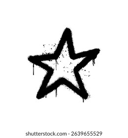 Black Spray Paint Star on white background