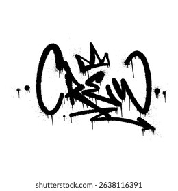 Black Spray Paint Word CREW
