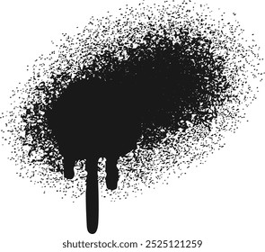 Black spray splash. Messy ink paint texture
