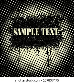 Black Spray Splatter on Halftone Back