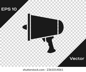 Black Spread the word, megaphone icon isolated on transparent background.  Vector Illustration