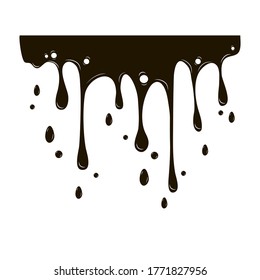 Black spreading paint on a white background. Vector illustration