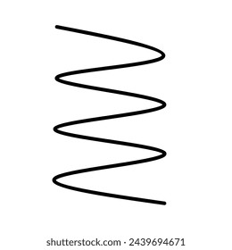 black spring coil icon isolated on white background