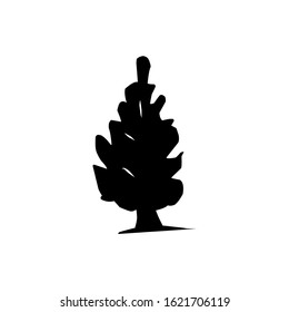 Black spruce icon, flat isolated element. Natural signs and symbols. Christmas tree, vector illustration eps 10