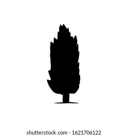 Black spruce icon, flat isolated element. Natural signs and symbols. Christmas tree, vector illustration eps 10