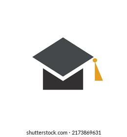 Black square academic cap isolated on white background
