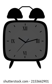 Black square alarm clock. vector