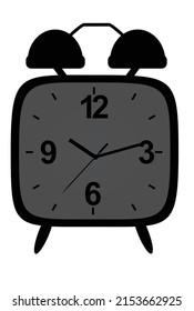 Black square alarm clock. vector