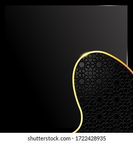 black square background with gold lines, vector.