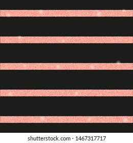 Black square background with rose gold glitter stripes.