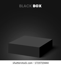 Black square box. Package. Vector illustration.