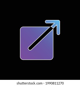 Black Square Button With An Arrow Pointing Out To Upper Right blue gradient vector icon