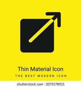 Black Square Button With An Arrow Pointing Out To Upper Right minimal bright yellow material icon