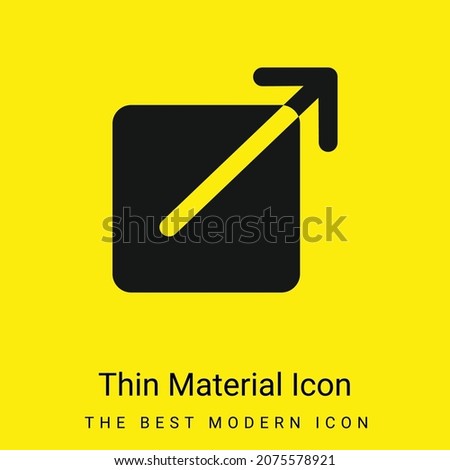 Black Square Button With An Arrow Pointing Out To Upper Right minimal bright yellow material icon