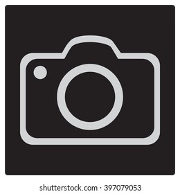 Black Square Button with Camera Icon