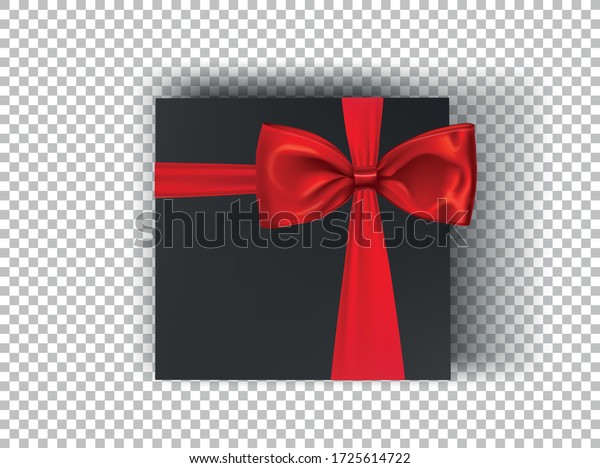 Download Black Square Cardboard Box Red Ribbon Stock Vector Royalty Free 1725614722