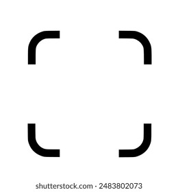 Black square corner at the corner of the picture.Focus icon, focus lens vector.Cute design for t shirt print, icon, logo, label, patch or sticker.