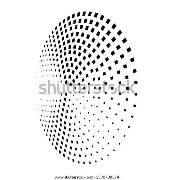 Black square dotted vector\
background. Halftone effect. Logo design element. Vector\
illustration