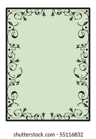 Black square floral frame