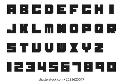 Black square font (alphabet and number)