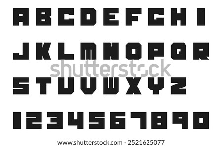 Black square font (alphabet and number)