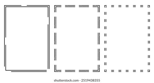Black square frame abstract lines