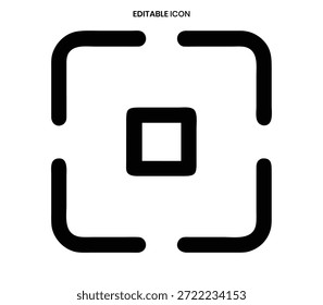 Un marco cuadrado negro contiene otro Pequeño cuadrado negro, creando un elemento visual enfocado.