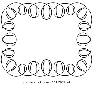Black square frame curls. Vector illustration