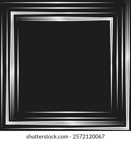 Black square frame. Geometric border design. Simple rectangular shape. Vector illustration.