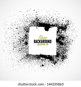 Black square frame in the grunge style