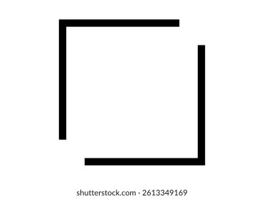 Black square frame icon with two white vertices