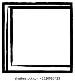 Marco cuadrado negro aislado en blanco. Viejo marco desgastado. Marco de Vector para el texto, foto, tarjeta, certificado, imagen, Anuncio, cartel	